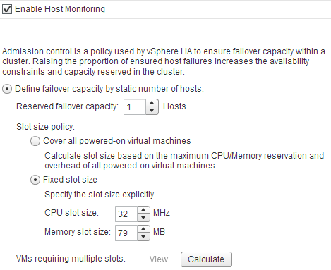 Vsphere Ha Slot Size Calculation