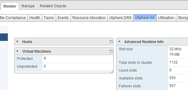 Vmware slot size calculation