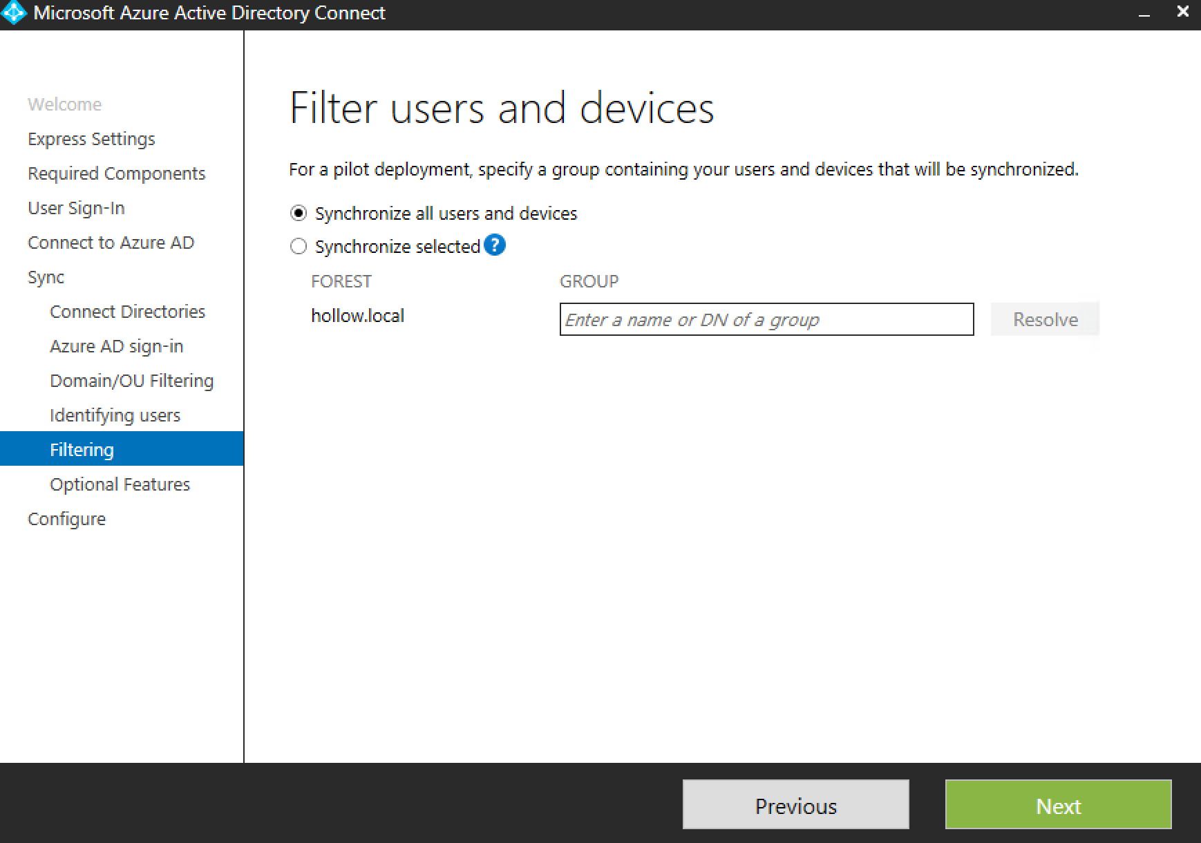 Setup the Azure AD Connector The IT Hollow